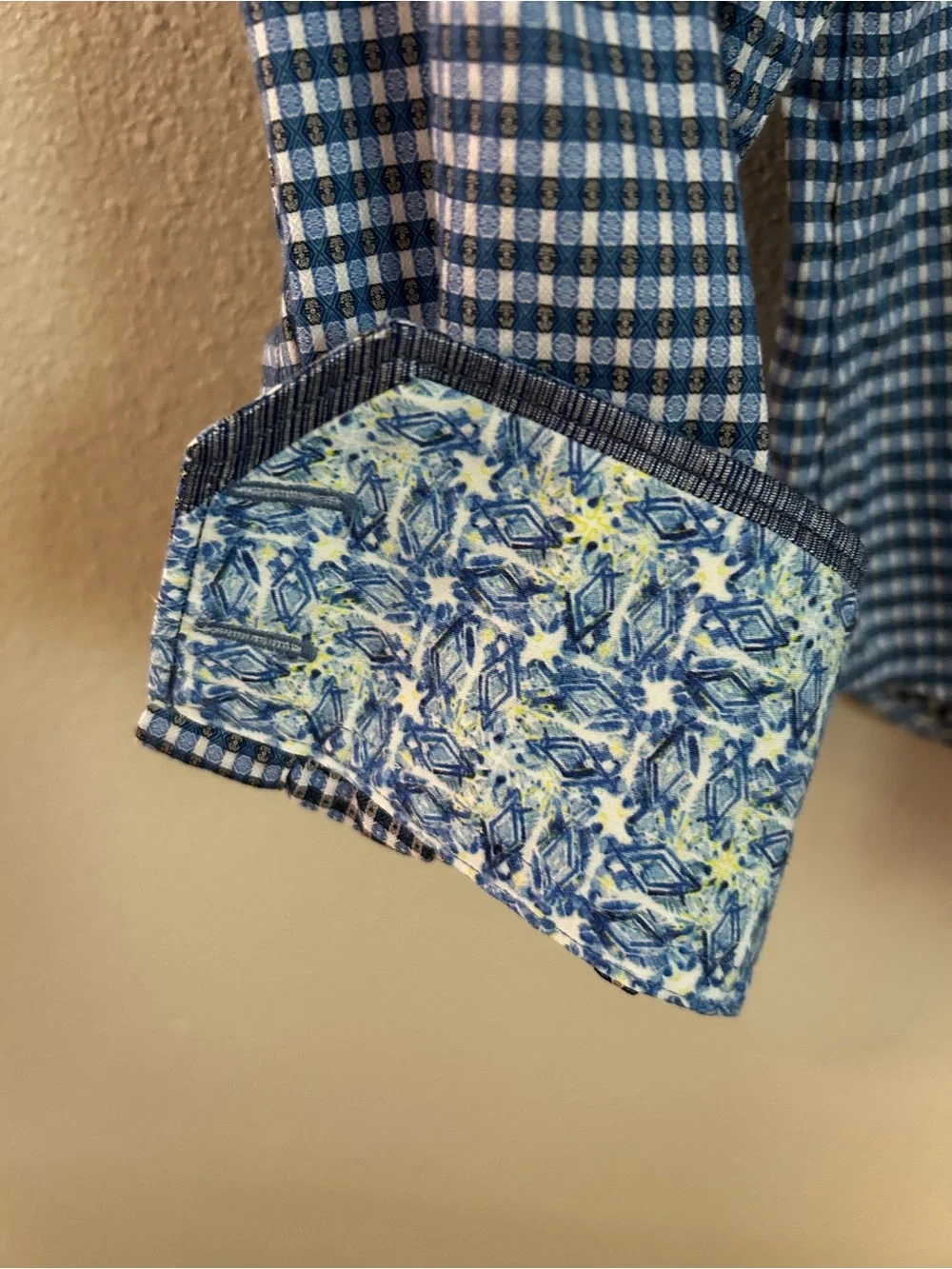 Robert Graham Blue and White Micro-Check Button-Down Shirt